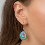 Sea Green And Magenta Teardrop Antique Earring, thumbnail 2 of 3