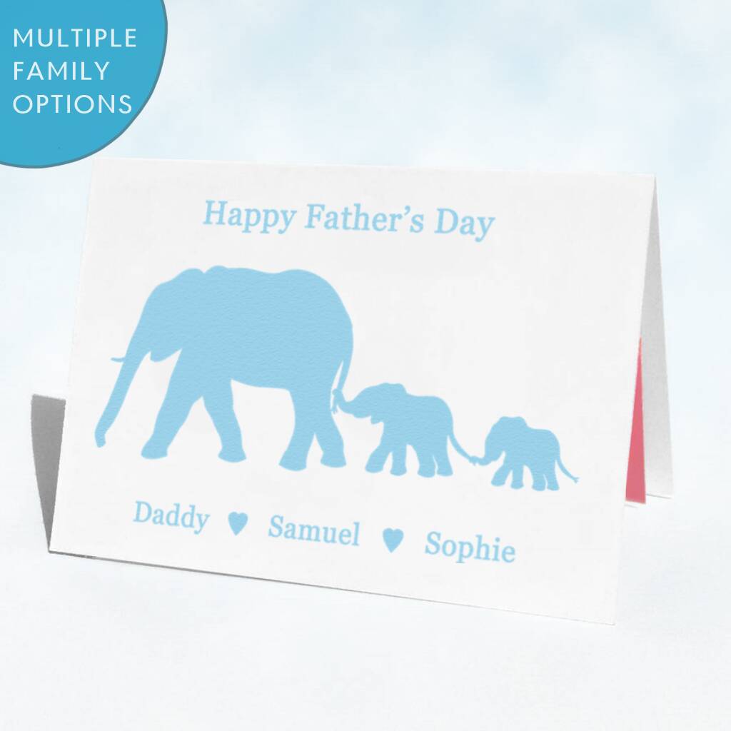 Personalised Elephants Father's Day Card By Clean Design ...