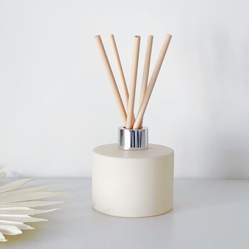 Matt Ivory Glass Diffuser Bottle And Reed Set, 3 of 9