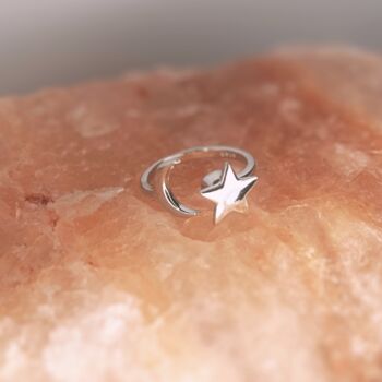 Moon And Star Anxiety Relief Fidget Ring, 2 of 2