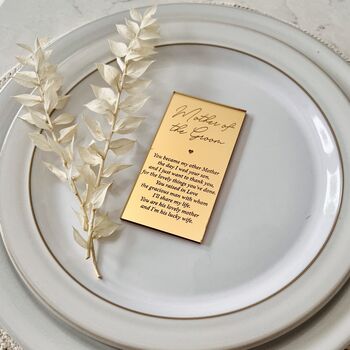 Mother Of The Groom Gold Silver Place Setting, 3 of 4