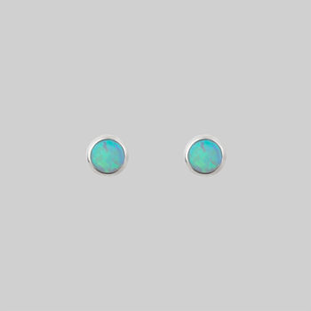 Tiny Delicate Opal Earrings, 5 of 5
