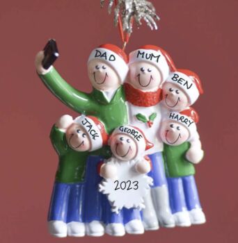 Personalised Selfie Couple Christmas Decoration, 5 of 5