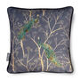 Luxury Super Soft Velvet Cushion Peacock Grey With Optional Piping, thumbnail 1 of 7
