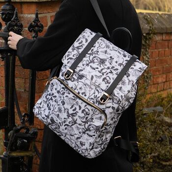 Tree Of Life Monochrome Medium Backpack, 7 of 7