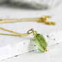 Raw Peridot Pendant Necklace In Silver Or Gold, thumbnail 2 of 8