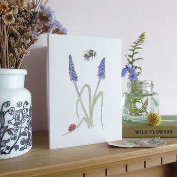 Ladybird And Muscari Any Occasion Greetings Card, 2 of 5