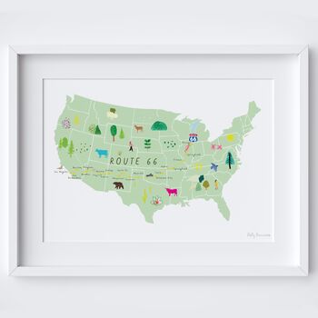 Route 66 Art Print Challenge Map Road Trip Route, 3 of 3
