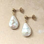 Gaia Large Pearl Drop Bridal Earrings, thumbnail 3 of 3