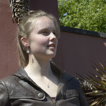 Sterling Silver Crown Drop Earrings, 2 of 3