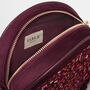 Magical Mushroom Embroidered Burgundy Velvet Circle Bag, thumbnail 5 of 7