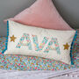 Personalised Name And Glitter Stars Cushion, thumbnail 1 of 7