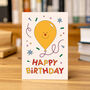 Birthday Balloon Greeting Card Yellow, thumbnail 2 of 3