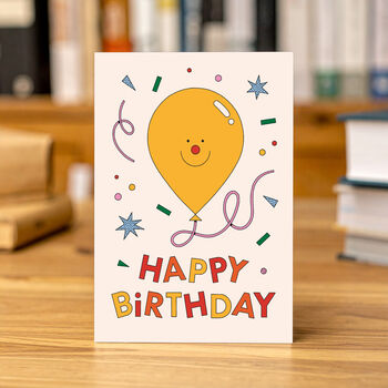 Birthday Balloon Greeting Card Yellow, 2 of 3