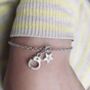 Handcuff Initial Star Silver Friendship Necklace, thumbnail 11 of 12