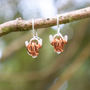 Silver And Copper Highland Cow Drop Earrings, thumbnail 2 of 2