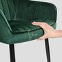 Dining Chair Velvet Armchair With Armrests, thumbnail 3 of 9