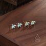 Aqua Green Opal Marquise Cluster Cz Stud Earrings, thumbnail 1 of 10