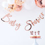 Rose Gold Foiled Baby Shower Backdrop Bunting, thumbnail 1 of 3