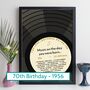 70th Birthday Print Music Day You Were Born Record 1956, thumbnail 1 of 12