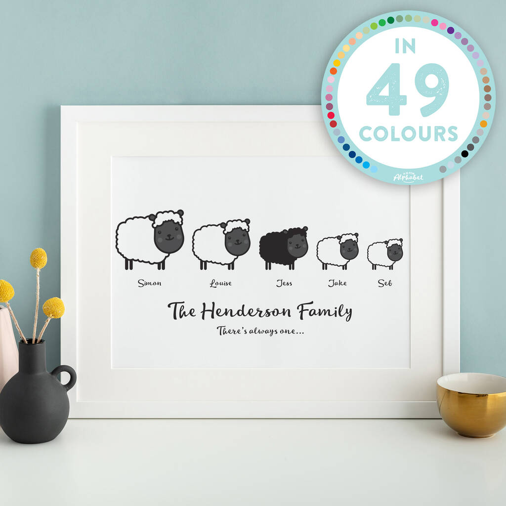 Personalised Sheep Family Print, 1 of 8