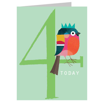 Mini Happy Birdie 4th Birthday Card, 2 of 5