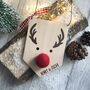 Personalised Wooden Rudolph Plaque Decoration, thumbnail 1 of 2