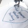 Personalised Handwriting Wedding Dress Heart Patch, thumbnail 3 of 5