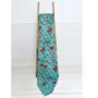 Teal Exotic Flower Print Kantha Throw, thumbnail 2 of 5