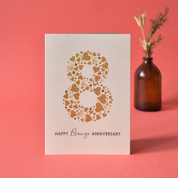 Love Hearts Bronze 8th Anniversary Card, 7 of 8
