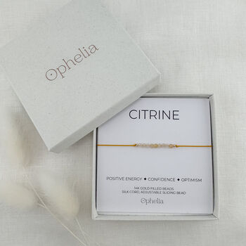 Citrine Silk Bracelet November Birthstone Jewellery, 4 of 4