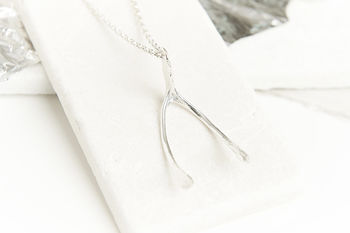 Silver Wishbone Necklace, 2 of 3