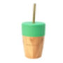 Bamboo Cup With Two Straws Green, thumbnail 1 of 3