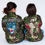 Blue Sequin Tiger Personalised Kids Camo Jacket, thumbnail 3 of 8