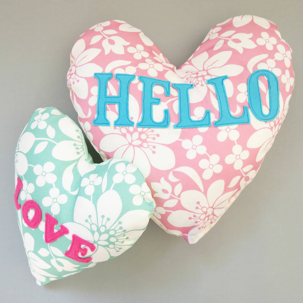 Personalised Floral Heart Cushion By Sweet Home