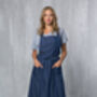 Denim Dress Apron | Studio Pinafore Smock, thumbnail 3 of 11