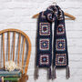 Granny Annie Squares Scarf Crochet Kit Moody Blues, thumbnail 3 of 8