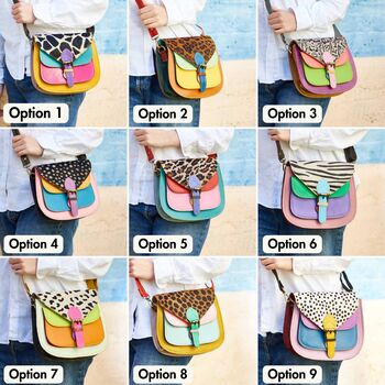 Vaani Multicoloured Saddle Crossbody Bag, 2 of 11