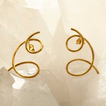 Sterling Silver Double Loop Studs, 3 of 6