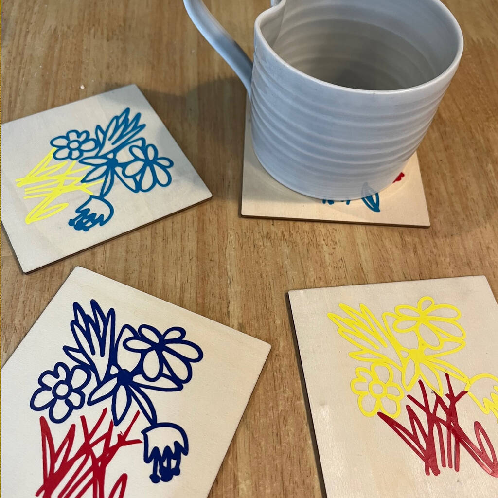 Arty Flower Coasters, 1 of 2