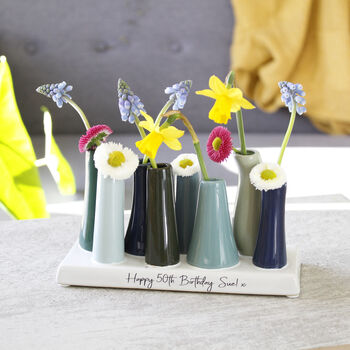Happy Birthday Multi Stem Personalised Vase Gift, 4 of 10