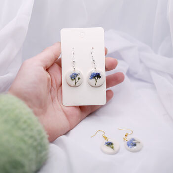 Forget Me Not Porcelain Style Polymer Clay Earrings, 3 of 11