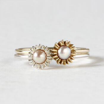 Dahlia Bud Freshwater Pearl Ring – Gold Vermeil, 8 of 11