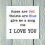Roses Are Red Violets Are Blue Valentines Card, thumbnail 3 of 4