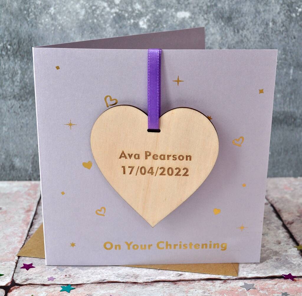 Personalised Christening Foiled Decoration Card, 1 of 4