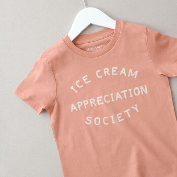 'Ice Cream Appreciation Society' Kid's Peach T Shirt, 2 of 7