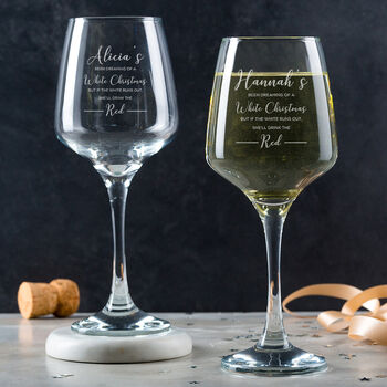 Personalised Christmas Wine Glass, 4 of 5
