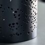 Rando Punched Black Iron Tealight Holder, thumbnail 2 of 5