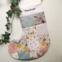 Christmas Stocking, Made From Baby Clothes, White Trim With Embroidered Name, Fully Lined, thumbnail 2 of 8