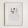 Personalised Wedding Portrait – Mother Of The Bride Gift, Hand Drawn From Photo, Christmas Keepsake For Mum, thumbnail 2 of 11